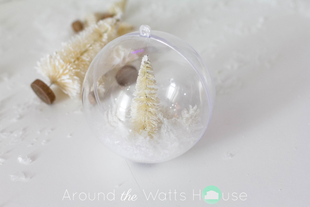 DIY Holiday-Christmas-Ornament-Winter Scene-Bottle Brush Tree