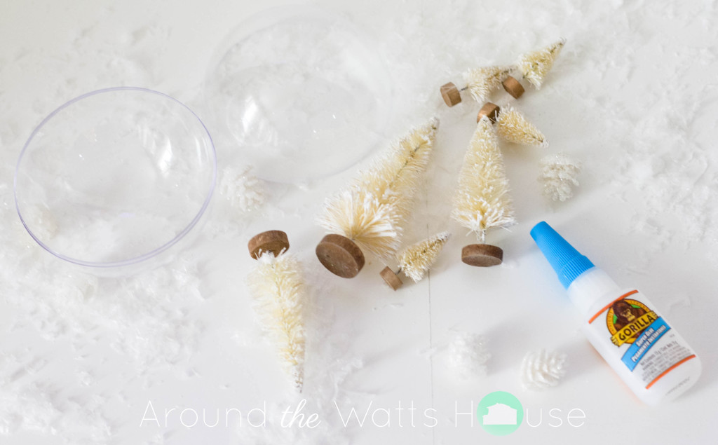 DIY Holiday-Christmas-Ornament-Winter Scene-Bottle Brush Tree