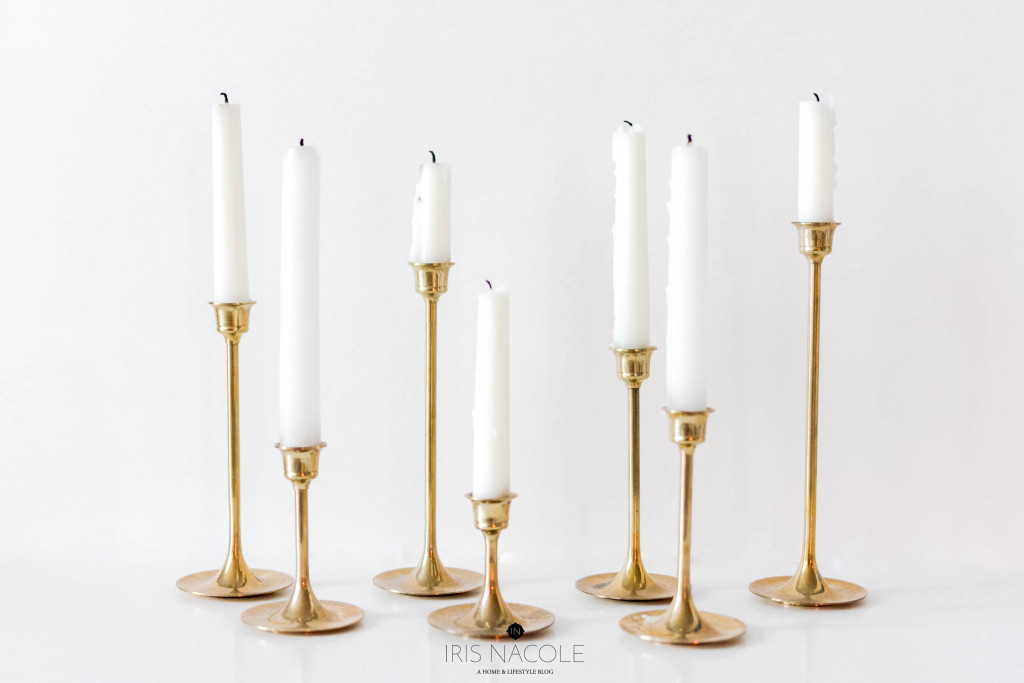 Thrifty Décor-Brass Candlesticks-IrisNacole.com