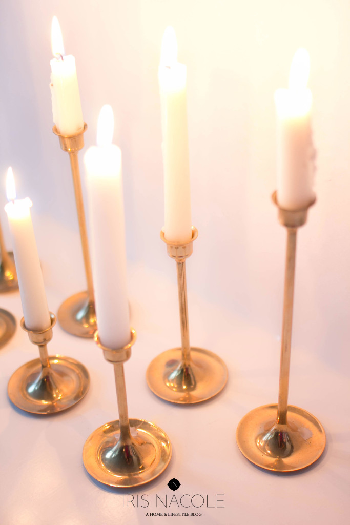 Thrifty Décor-Brass Candlesticks-IrisNacole.com