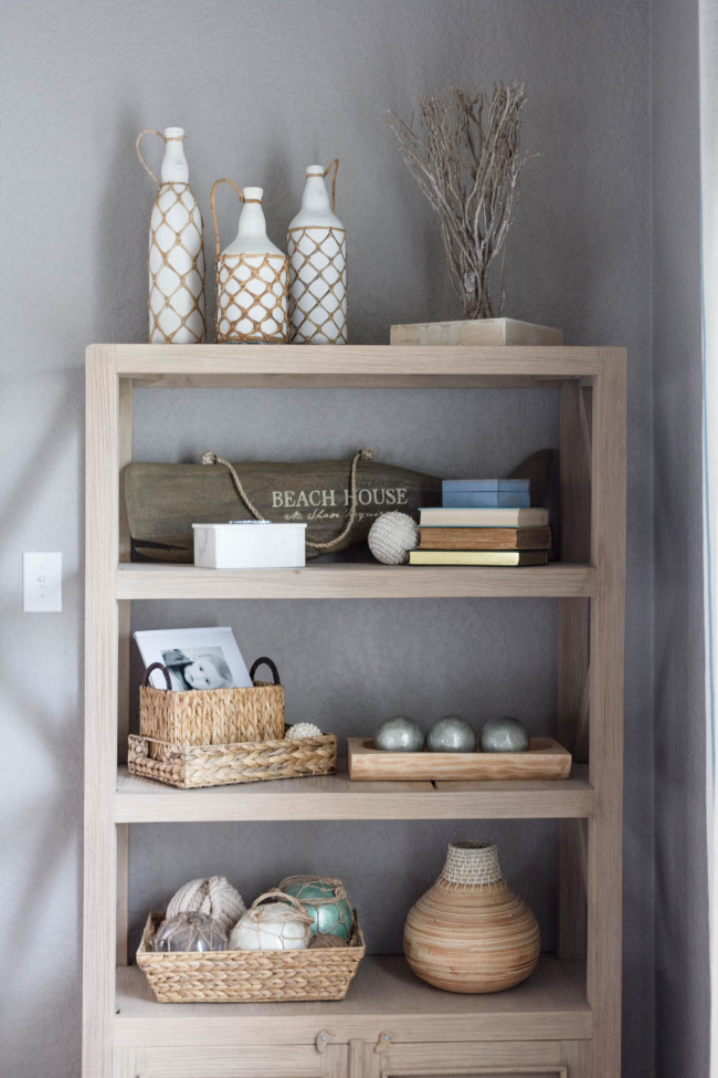 Bookcase Styling, Coastal Bookcase, Bookcase, Coastal 