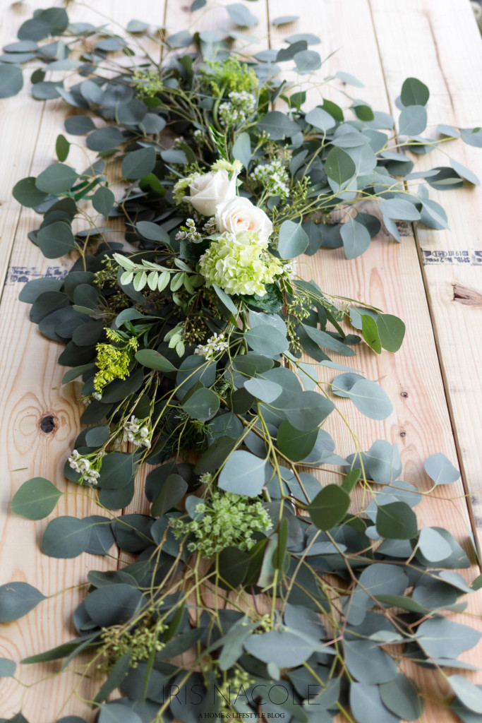 Floral Garland Table Runner/Centerpiece Tutorial by IrisNacole.com