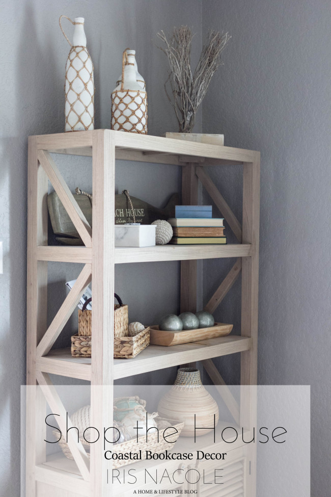 Bookcase Styling, Coastal Bookcase, Bookcase, Coastal 