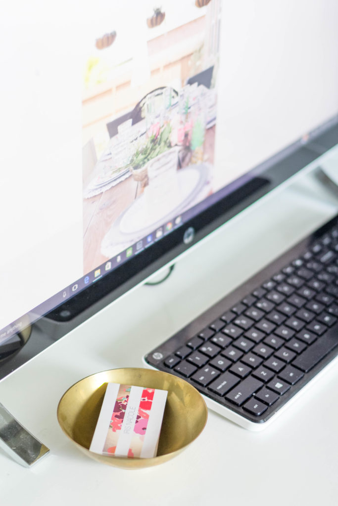 Thrifted Brass Bowl as Business Card Holder