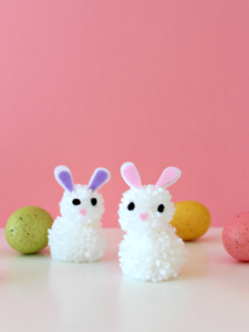 White House Crafts-DIY Pom Pom Bunnies-Easter Craft