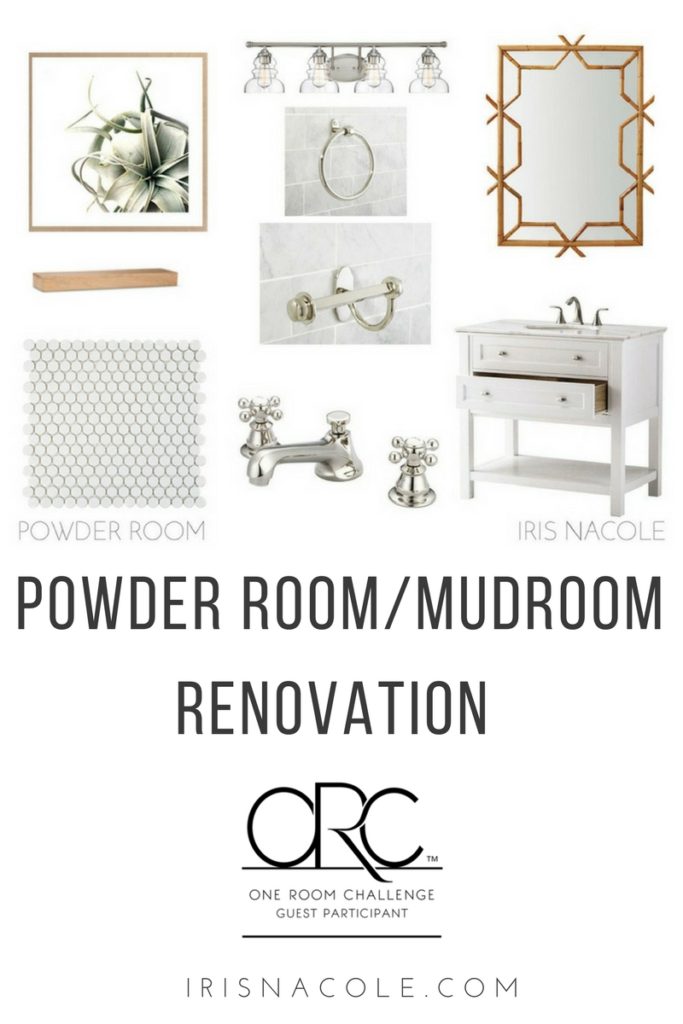 One Room Challenge Powder Room-Mudroom Renovation IrisNacole.com