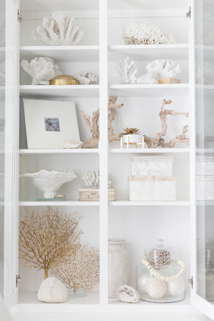 Coastal Bookcase Styling by Iris Nacole