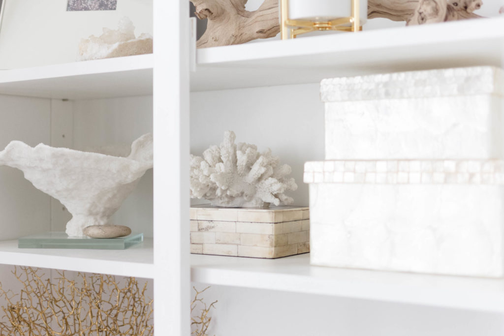 Coastal Bookcase Styling by Iris Nacole