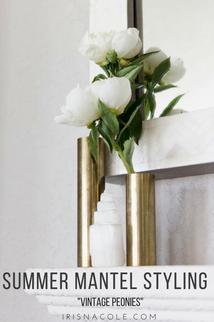 Simple Mantel Styling Vintage Peonies by Iris Nacole