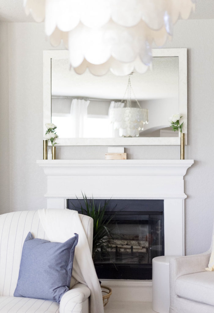 White Peonies Mantel Styling by Iris Nacole