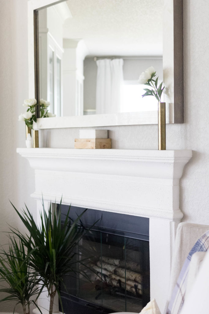 White Peonies Mantel Styling by Iris Nacole