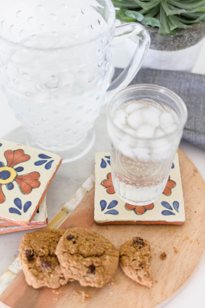 Incorporate Patterned Tile into your decor without replacing you current tile. Try this simple patterned tile coasters instead! Tutorial by IrisNacole.com