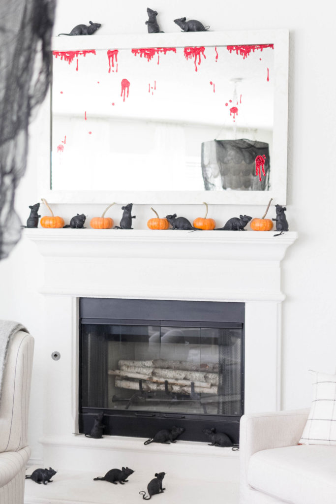 Spooky Halloween Decorations-Fireplace-Rats-IrisNacole.com