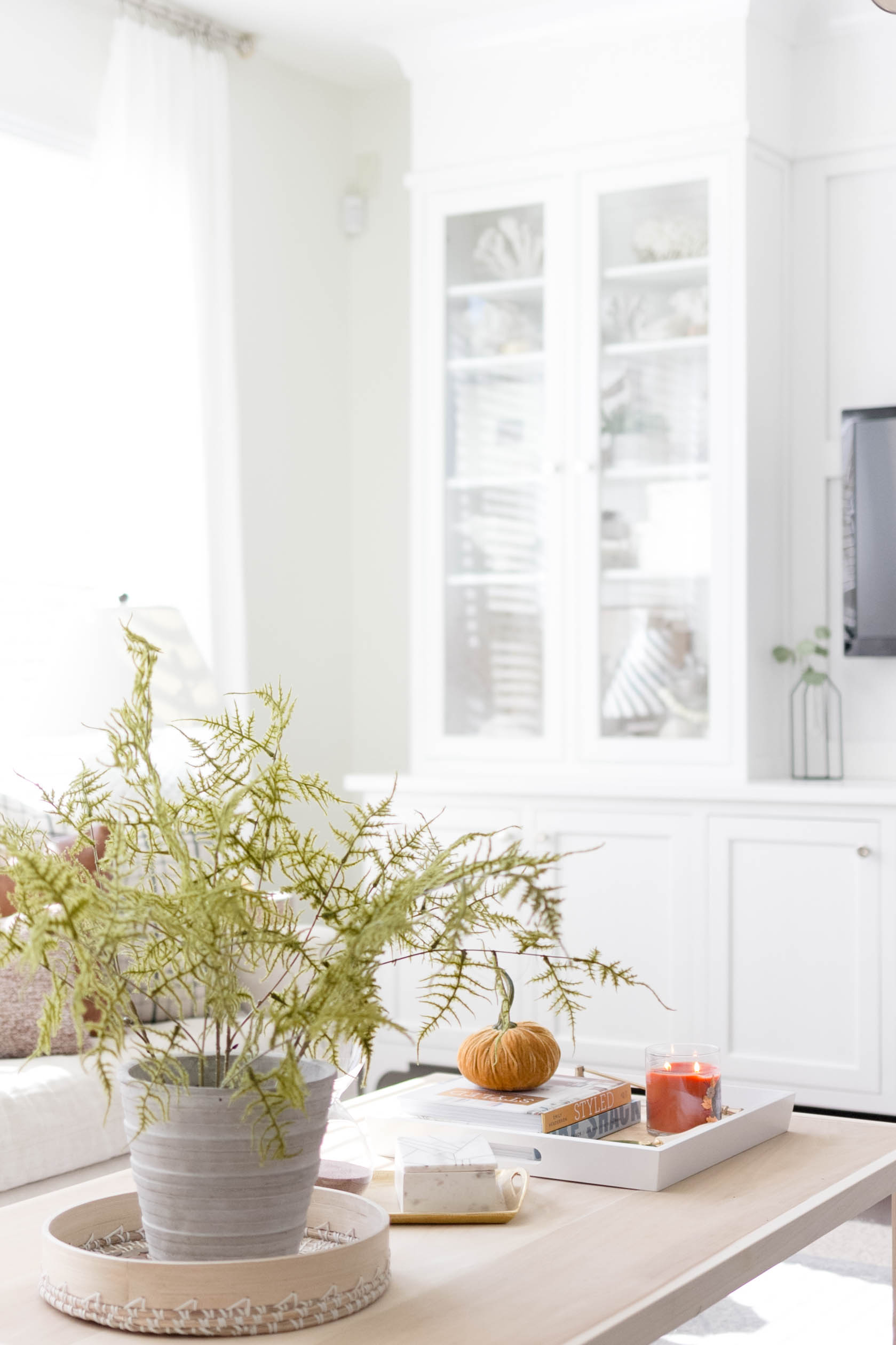 Simple and cozy fall decorating, Living Room Tour-IrisNacole.com