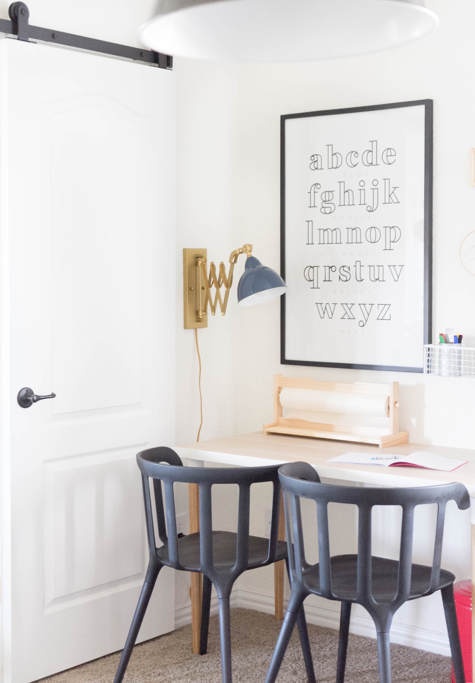 Barn Door for Extra Space in Playroom-Playroom Makeover by IrisNacole.com