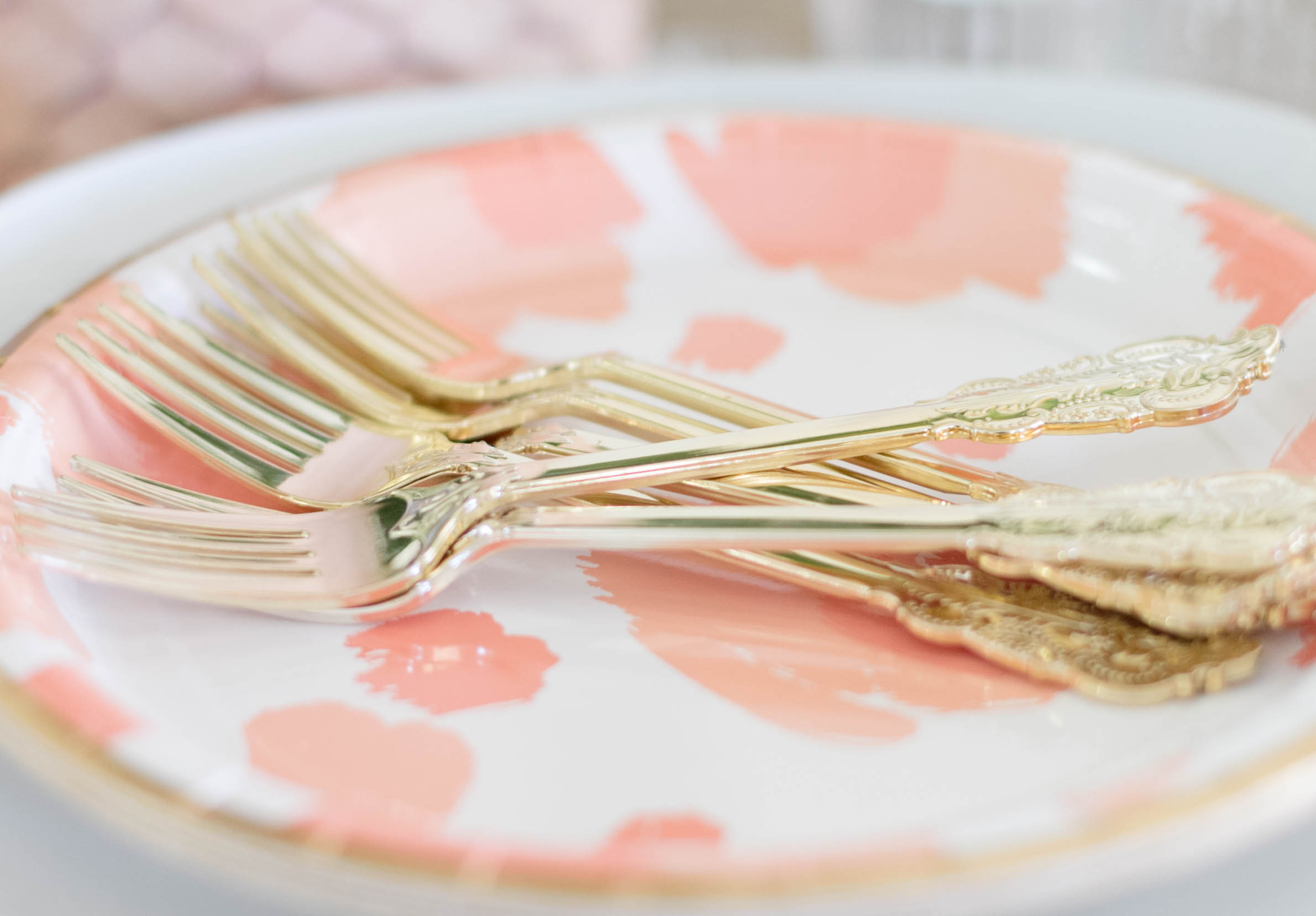 Entertaining: Valentine's Day Tablescape, Pink, White & Gold, Mixed Patterns (Budget Decorating) by Iris Nacole. 