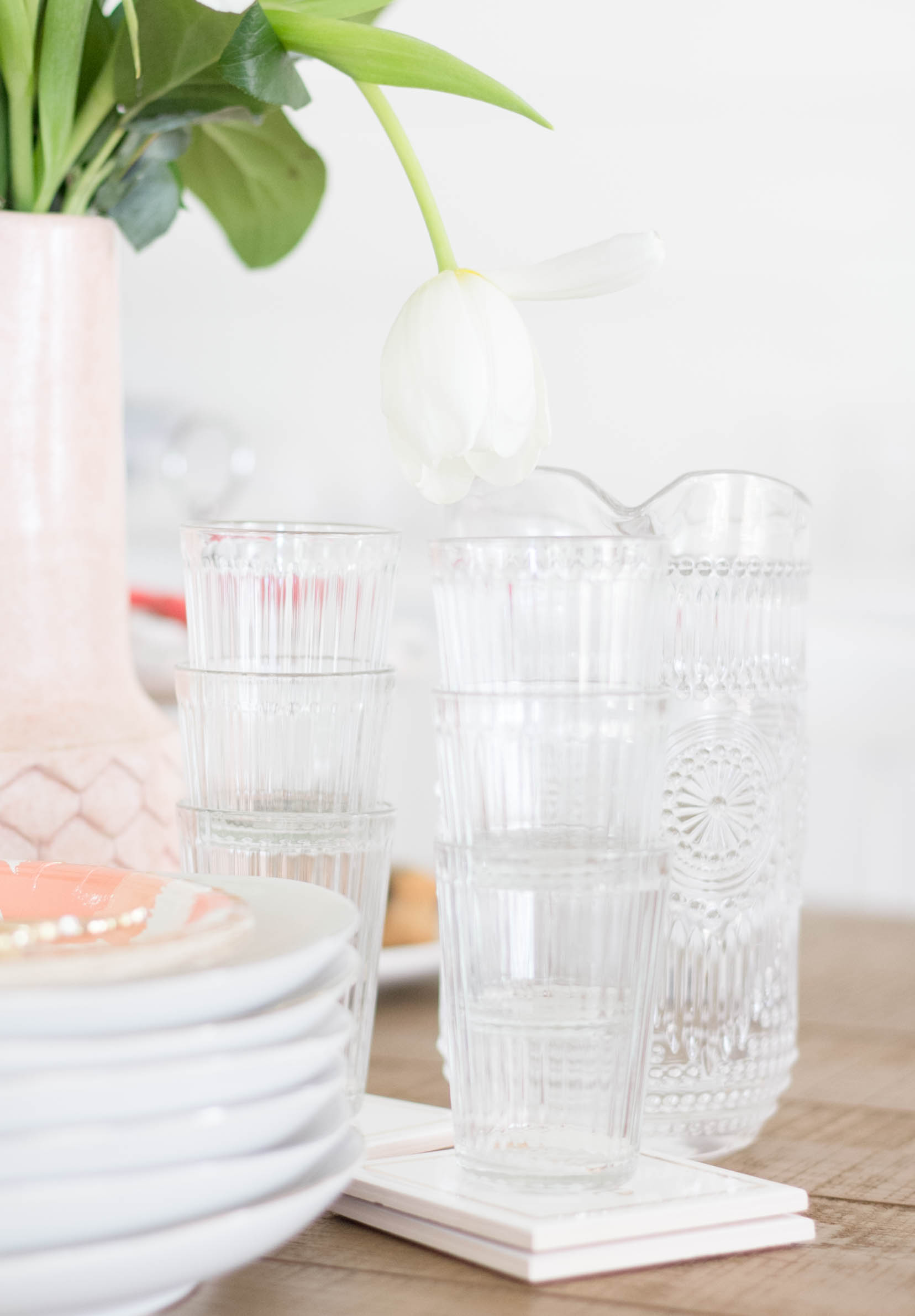 Entertaining: Valentine's Day Tablescape, Pink, White & Gold, Mixed Patterns (Budget Decorating) by Iris Nacole. 