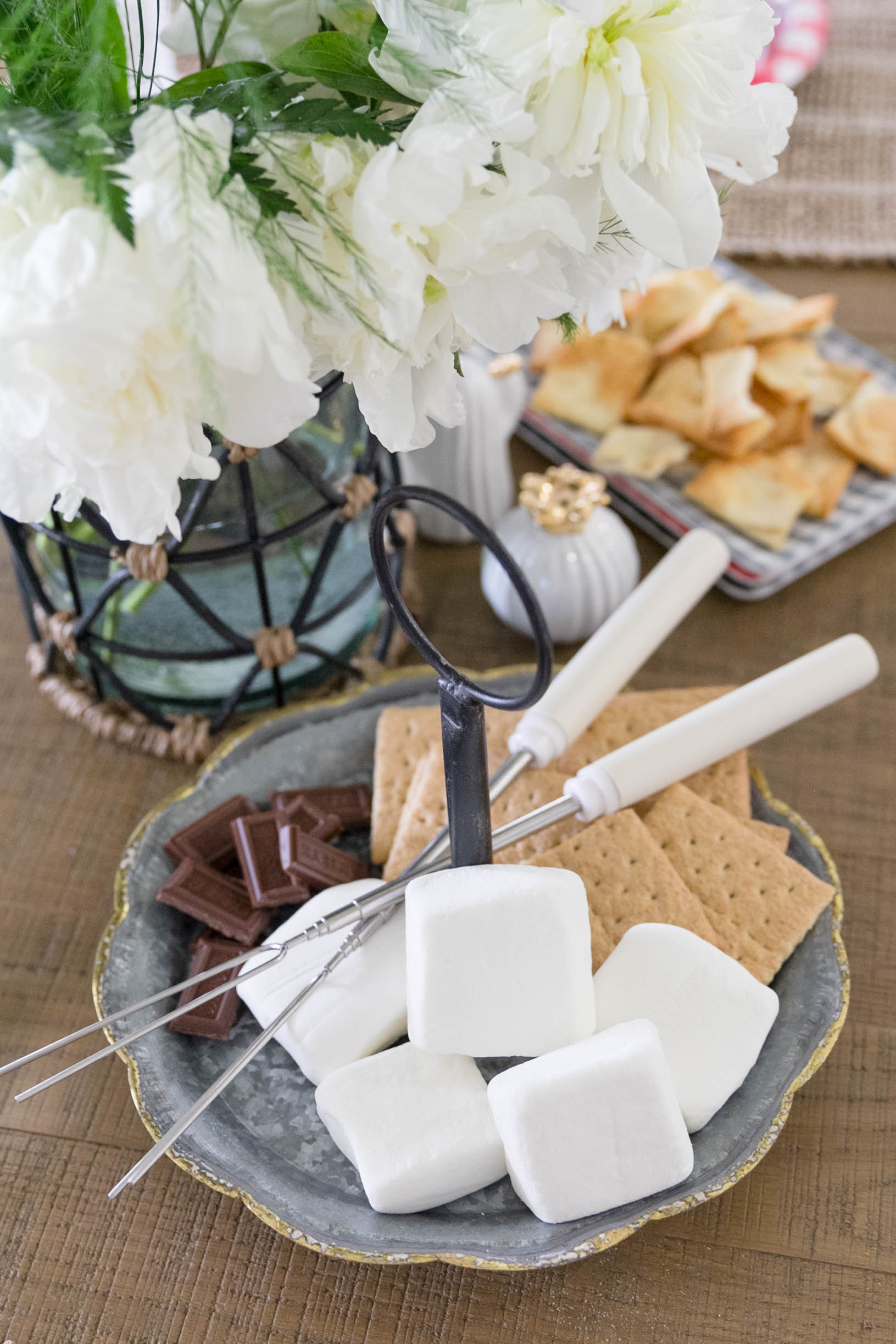 S'mores Kit, Red White and Blue Picnic Style Patriotic Tablescape Entertaining by Iris Nacole