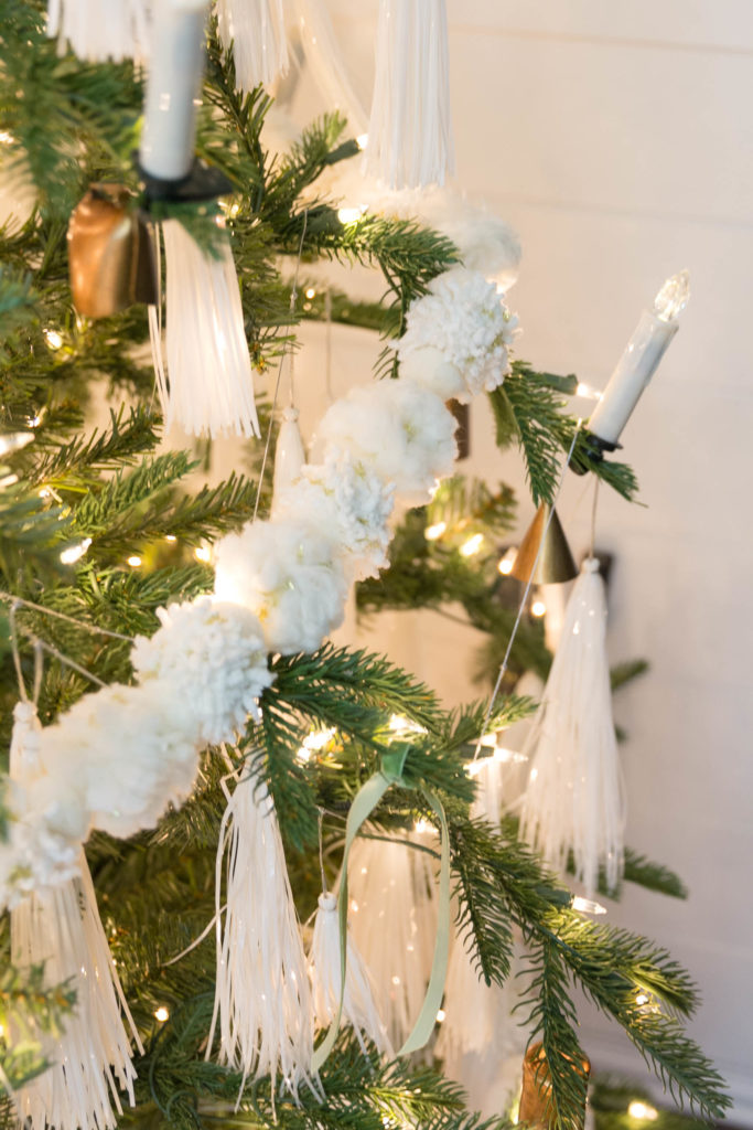 Cozy/Modern/Classic Christmas Tree, Tassels, PomPoms/Bells/My Home Style Blog Hop Christmas Tree Edition