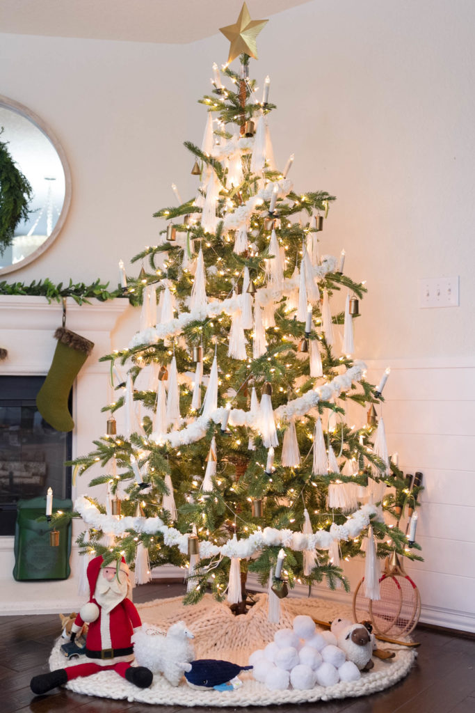 Cozy/Modern/Classic Christmas Tree, Tassels, PomPoms/Bells/My Home Style Blog Hop Christmas Tree Edition