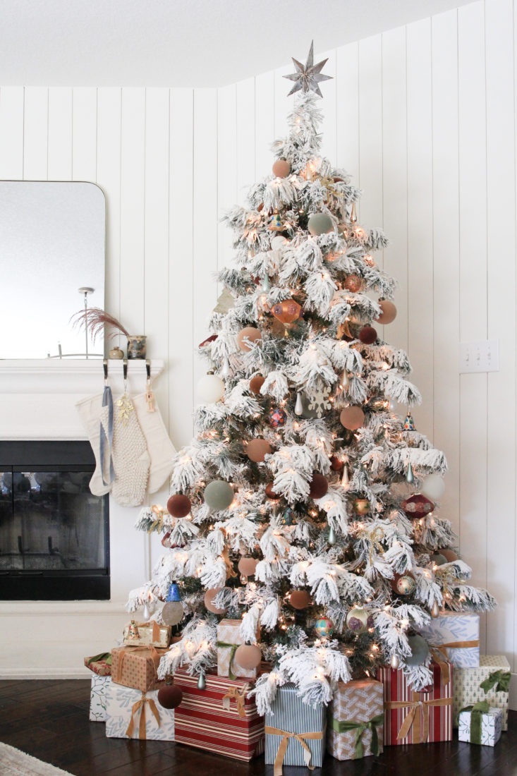 Flocked Transitional Christmas Tree by Iris Nacole